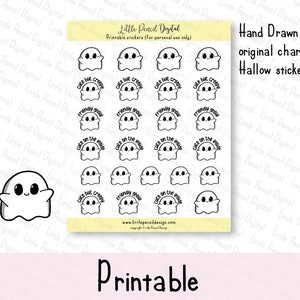 Cute But Creepy Ghost Planner Stickers | Printable Character Stickers | Adorable Stickers | Printable Functional Stickers | Planner Stickers