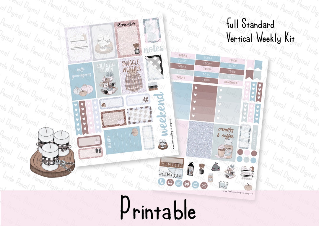 Cozy Fall Weekly Planner Kit | Printable Kit | Printable Planner ...