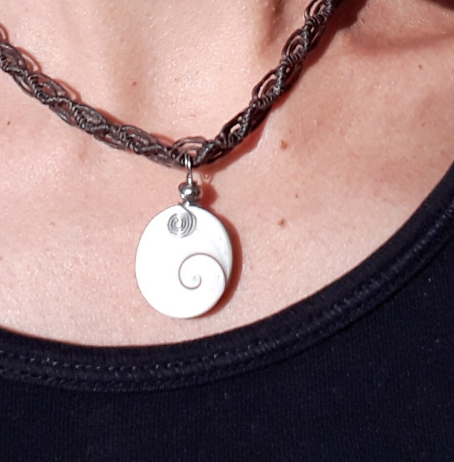 Vurma Collana Occhio Di Santa Lucia In Argento 925 Con Conchiglia Naturale - Ciondolo 18 Mm, Catena 45 Cm, Gioiello Ipoallergenico - 2