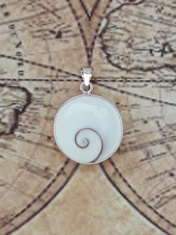 Shiva Eye Necklace Saint Lucia s Eye Shell Lucky Jewel Silver