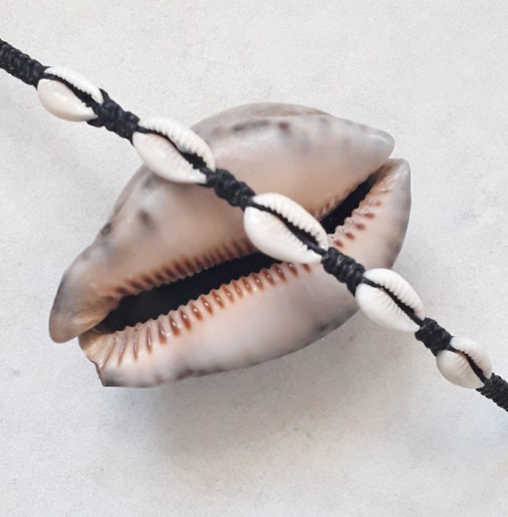 Bracciale Macramè Con Conchiglia Argento – Fatto A Mano, Regolabile, In Confezione Regalo (23 Cm, Grigio) - 5