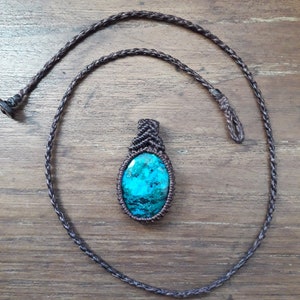Collana Lunga In Cristallo Con Ciondolo A Goccia - Placcata Oro, Artigianale Macramè