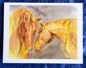 Handmade horse greeting card, horse anniversary card, horse friendship card original design, personalized wishes, equine stationery