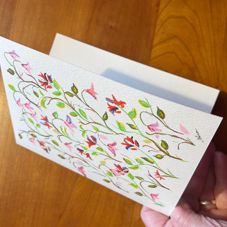 Hand Painted Watercolor Art Card, Personalized Message Available - Etsy