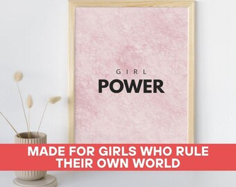 Girl Power Poster: Feminine Minimalist Wall Art (PDF Download)