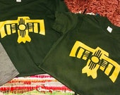 Aztec bird and New Mexico sun screen printed tee