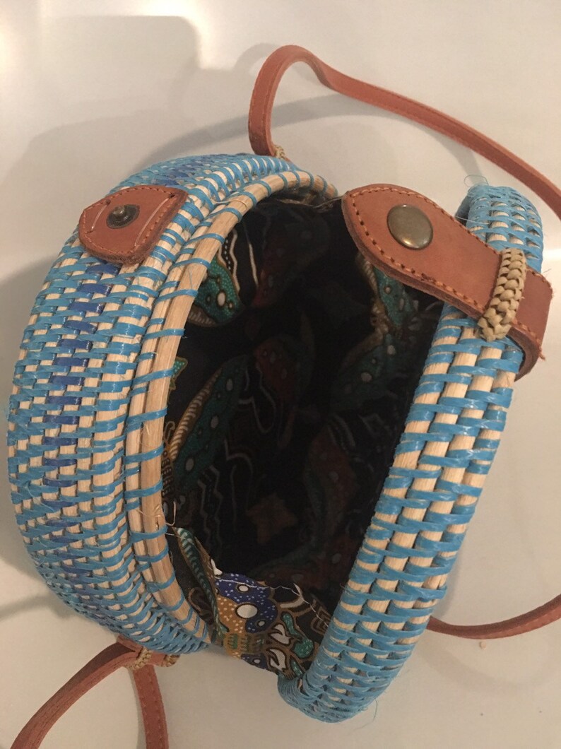 Rattan crossbody bag