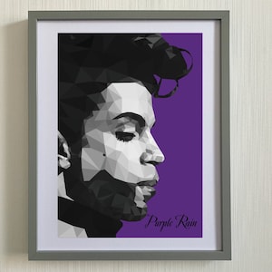 Prince Print-Prince Purple Rain inspired poly art print