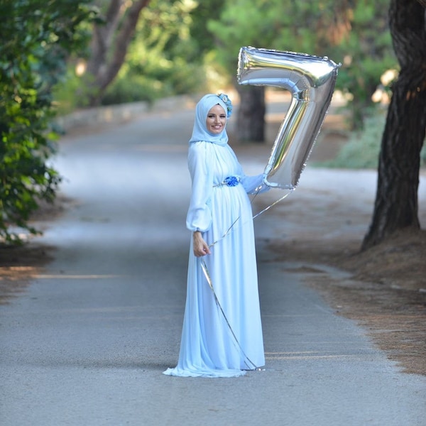 Faina // Robe de maternité hijab musulmane pour baby shower, Robe de maternité pour séance photo et Robe de maternité pour fête