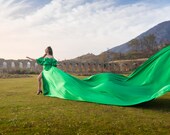 Monica dress in beautiful jungle green color Bestseller of this year, One size flying dress, Perfect photography props, Custom color