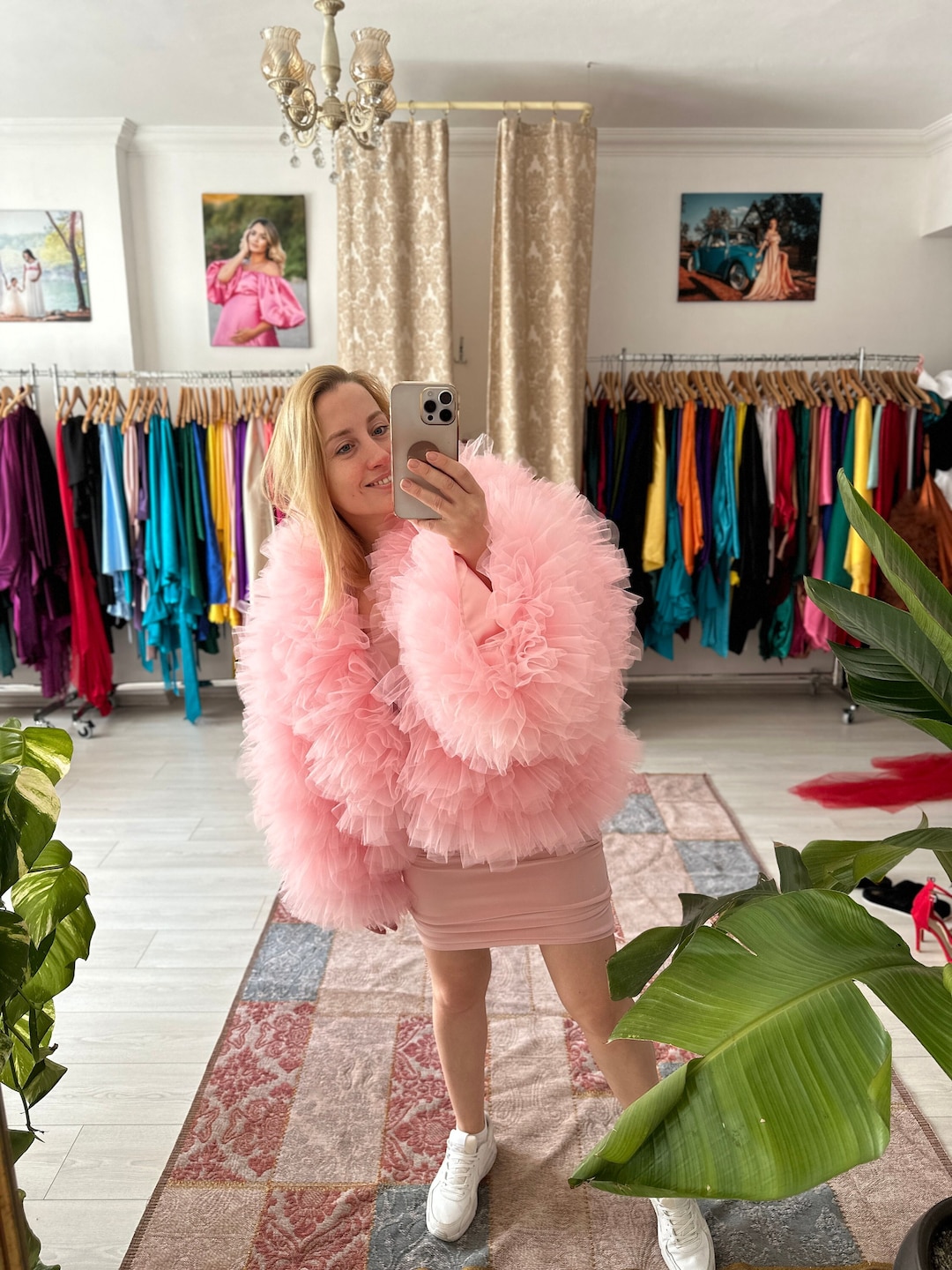 スーツ・フォーマル・ドレス volum tulle jacket set dress volum tulle jacket set dress Detachable Off-the-shoulder Blouson