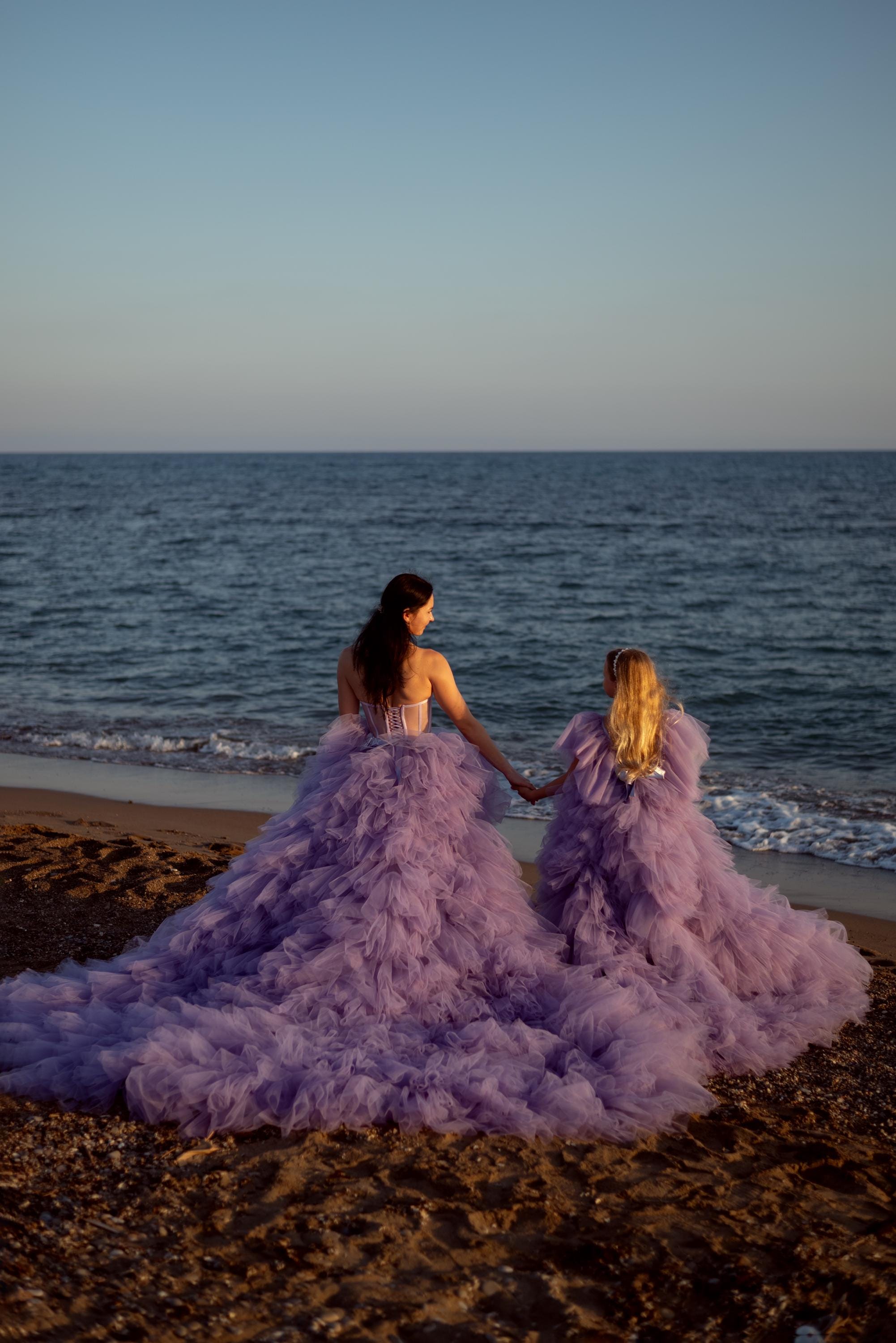 open lace back dress Shop Lilac Formal Dress, Mother Daughter Matching Dress, First Birthday Dress, Lace Mommy and Me Dress, Party Outfits, Special Occasion Dress - main image 1