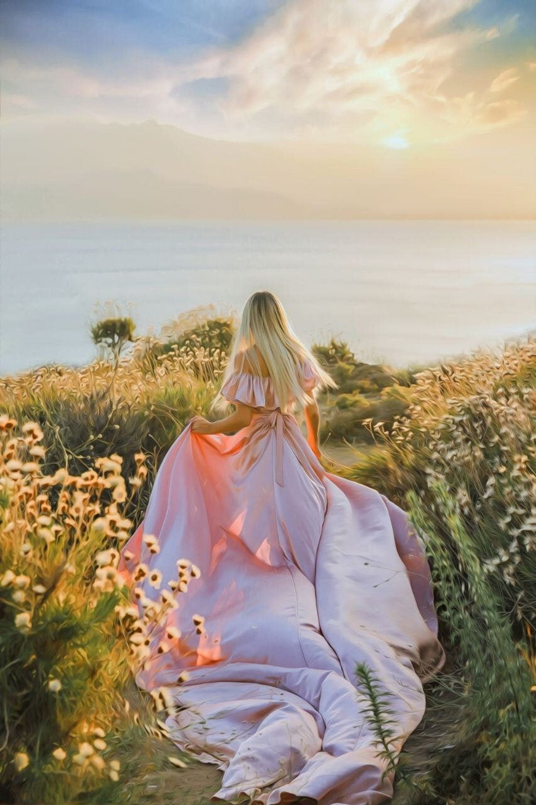 Alana // Meilleure vente de cet été // Robe en satin rose pâle avec