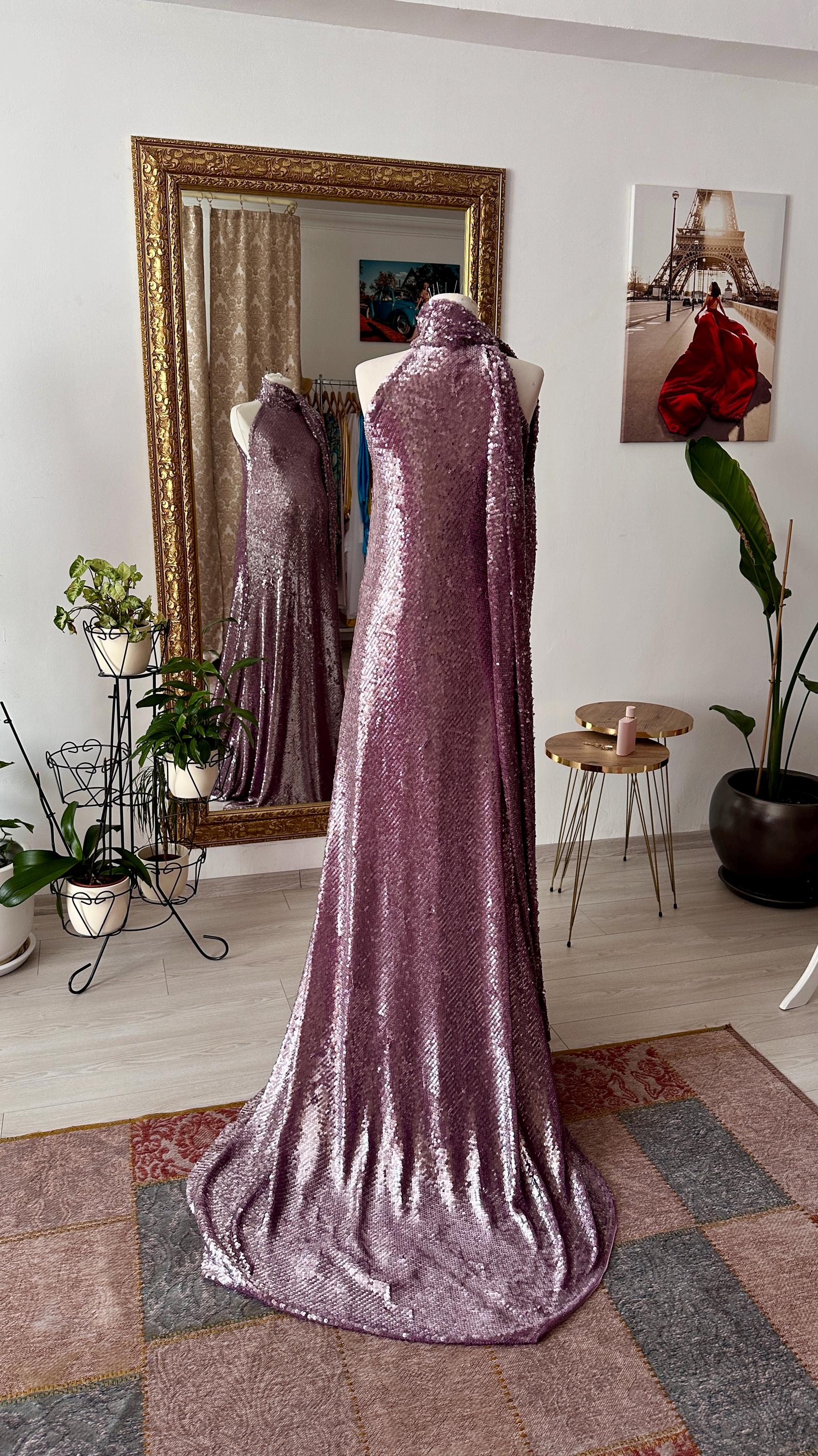sequin tulle maternity dress Momyknows Apricot Sequin Tassel Tulle Ruched Cross Chest Multi Way Tie Back V-neck Elegant Boho Photoshoot Maternity Maxi Dress, Apricot / L