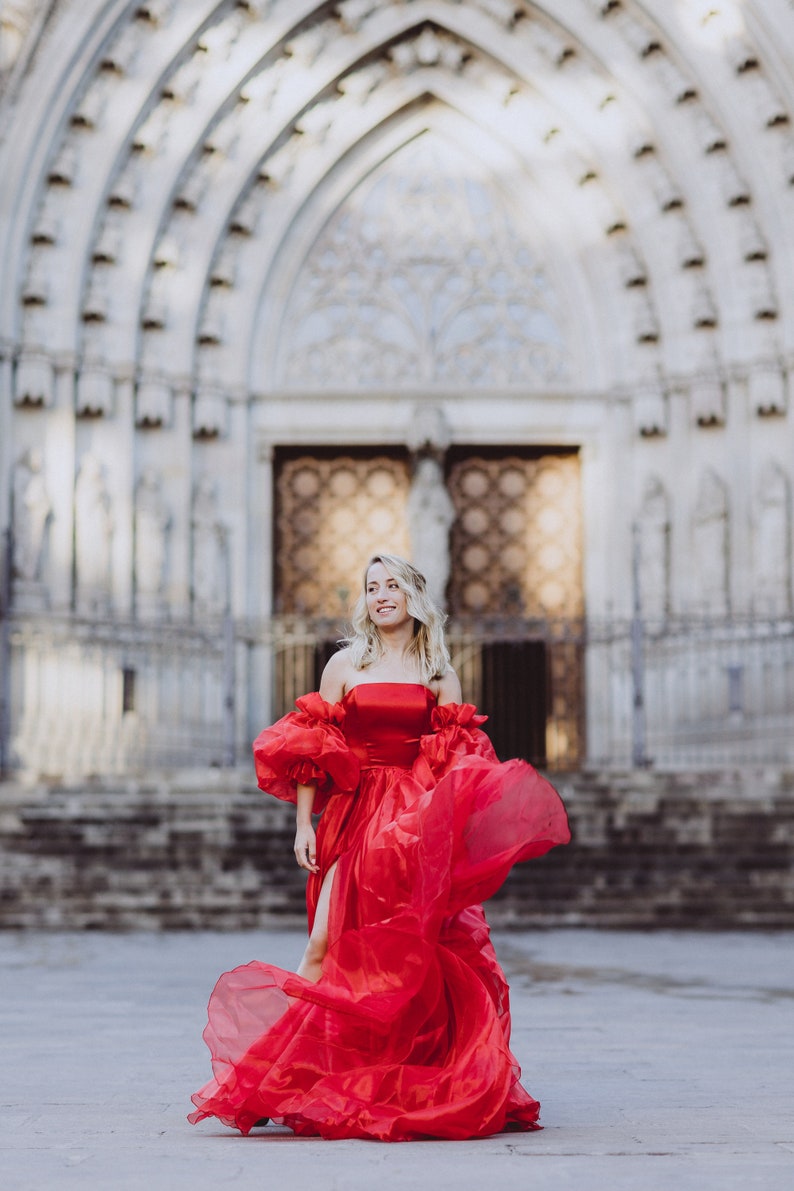 Elen Dress // Corset Dress With Slit and Flowy Skirt Flying Etsy