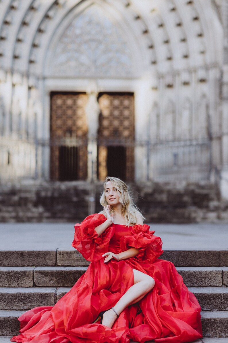 Elen Dress // Corset Dress With Slit and Flowy Skirt Flying Etsy