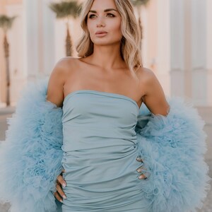 Andrea Tulle Ruffle Coat: Bridal Party Cover-Up, Engagement Gown image 5