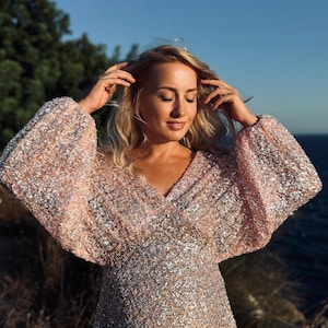 strapless open back dress Hot Pink One Shoulder Long Sleeve Sequins Homecoming Dress with Tassel –  FancyVestido