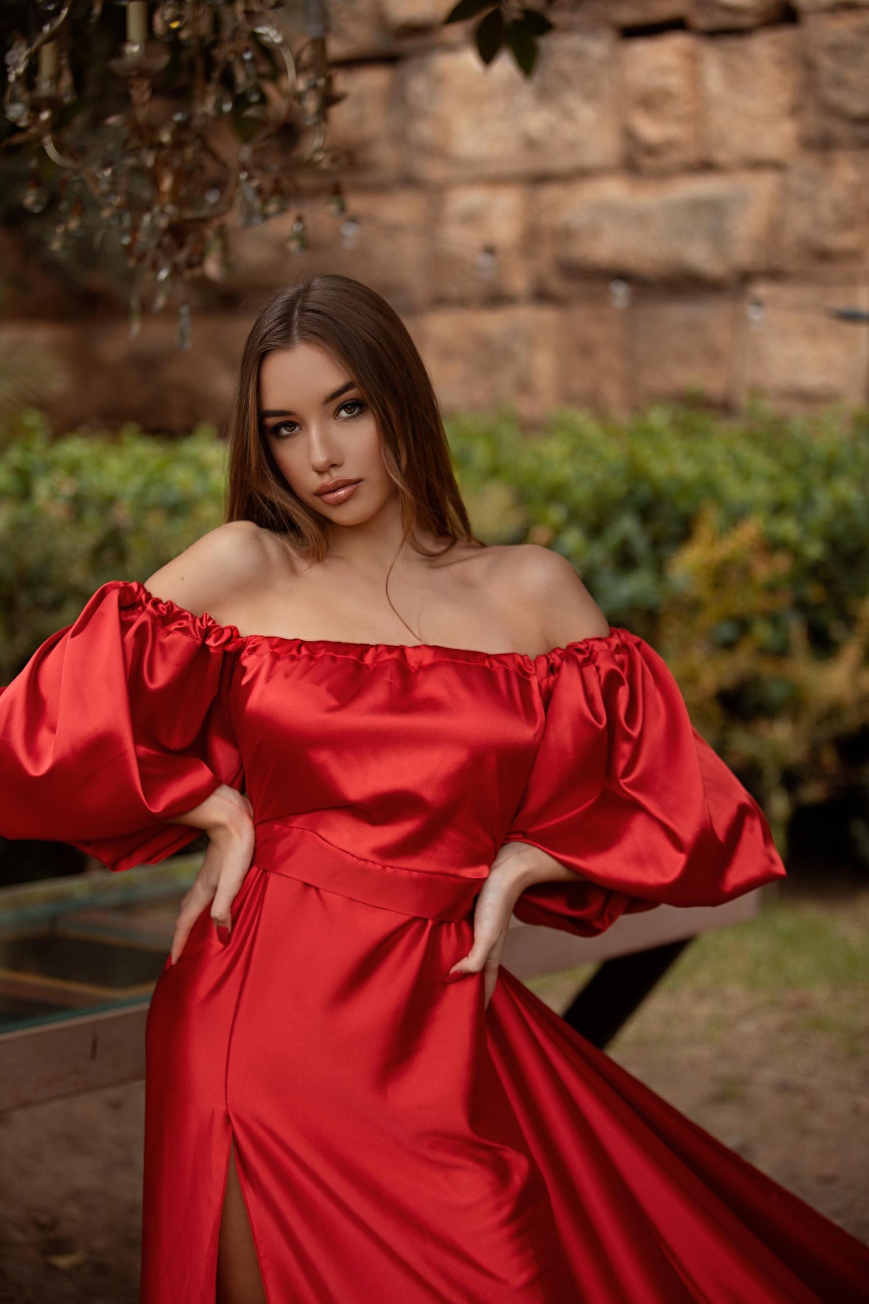 Emily Red Dress Beautiful Custom Colors Puffy Sleeves One