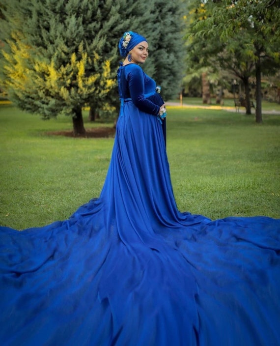 Royal Blue Tailored Maternity Dress