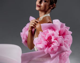 Floral Wedding Cape: Custom Color Bridal Photoshoot - 160cm Length