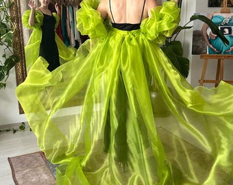 neon dresses amazon Orange Neon Orange Silk True Wrap Mini Dress Features heavyweight Long Luminous Green Dress Womens