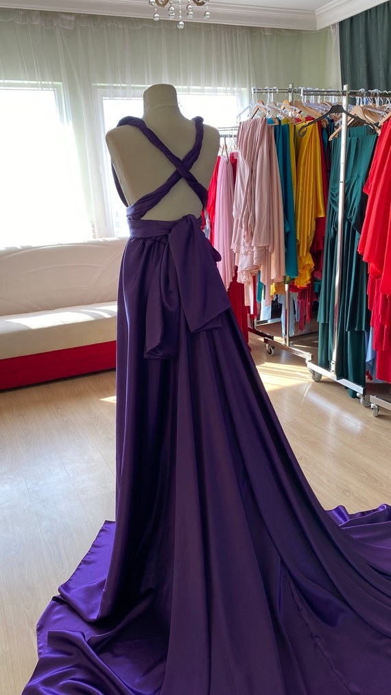 Purple Faux Georgette Gown 274856