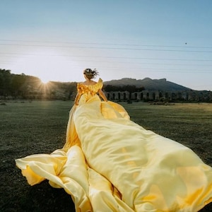 Kids dress (4-5-6 years) maxi long train for family photo shoot, Satin kids flowy dress, Flying dress for summer fashion shoot, Custom color