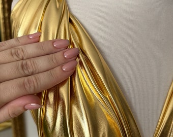 Diana Gold Lame Dress: Shiny Party Gown