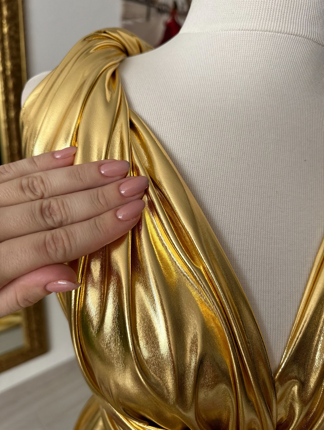 alexis joya dress gold lame AZELMA MAXI DRESS