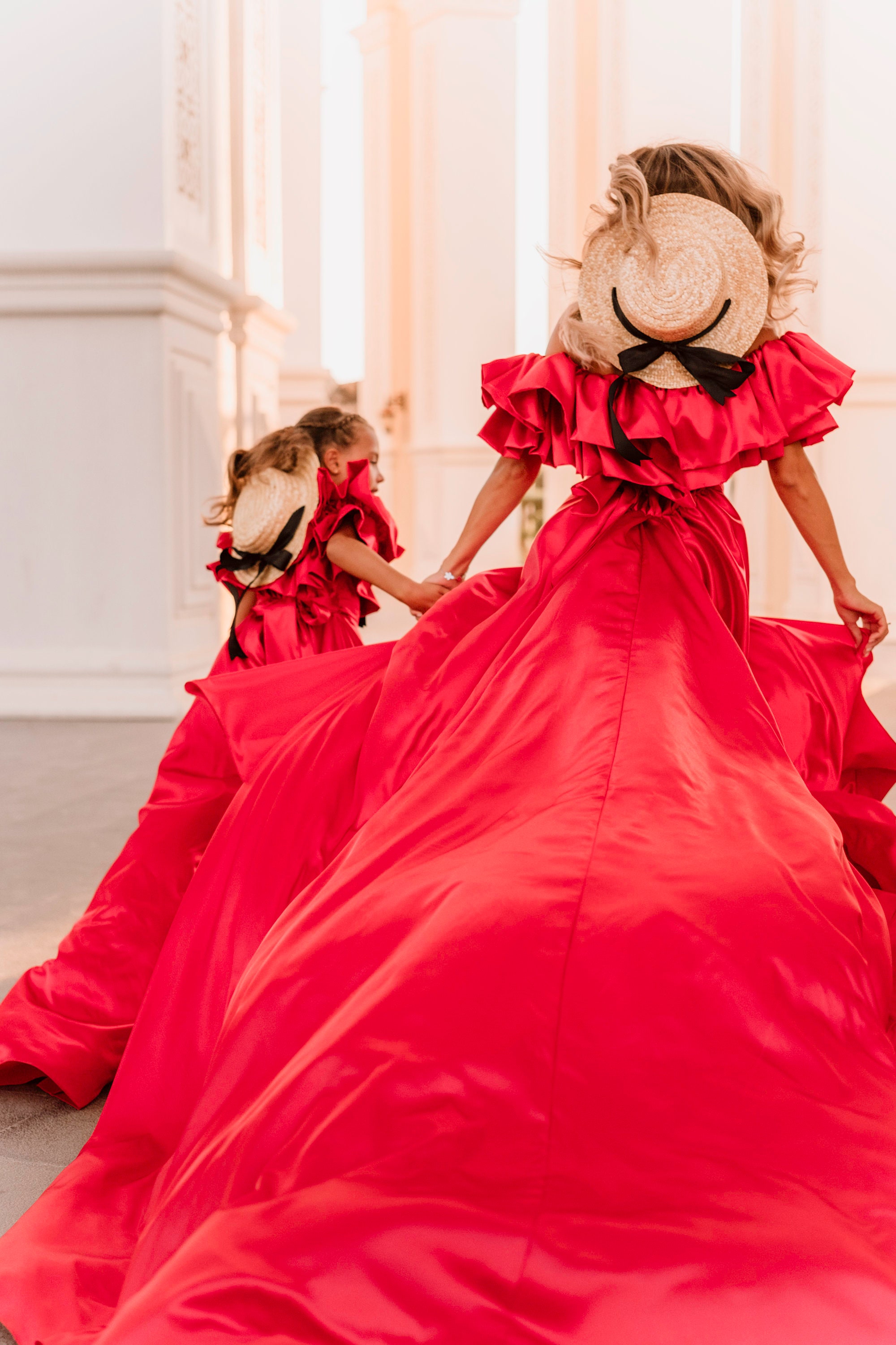 Matching Mother-Daughter Dresses: Custom Color Photoshoot Outfit