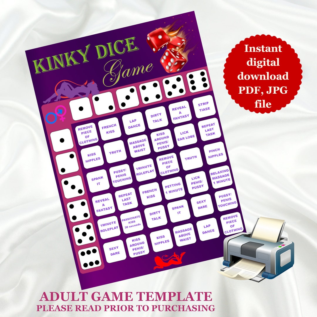Adult Sex Dice Game for Couples, Drinking Game Printable, Wedding Game ...