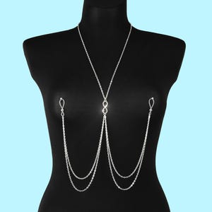 Nipple jewelry non piercing, sexy body chain necklace to nipple with pendant, nipple clamps, breast jewelry, Valentine day gifts for her