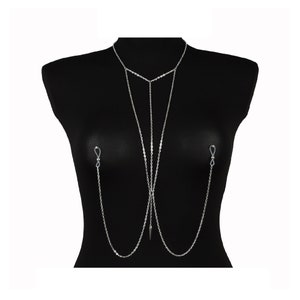 Body chain jewelry non piercing, nipple jewelry, breast jewelry, nipples clamps, Anniversary gift for women
