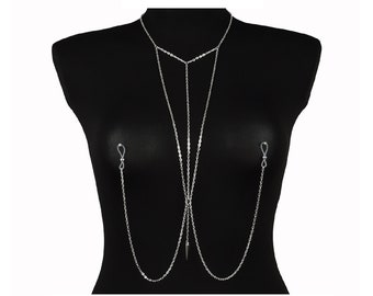 Non Piercing Nipple Chain: Handmade Body Jewelry