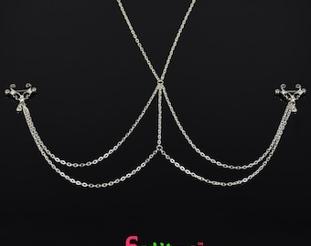 Nipple jewelry piercing chain, necklace to nipple, sexy body chain, discreet day jewelry