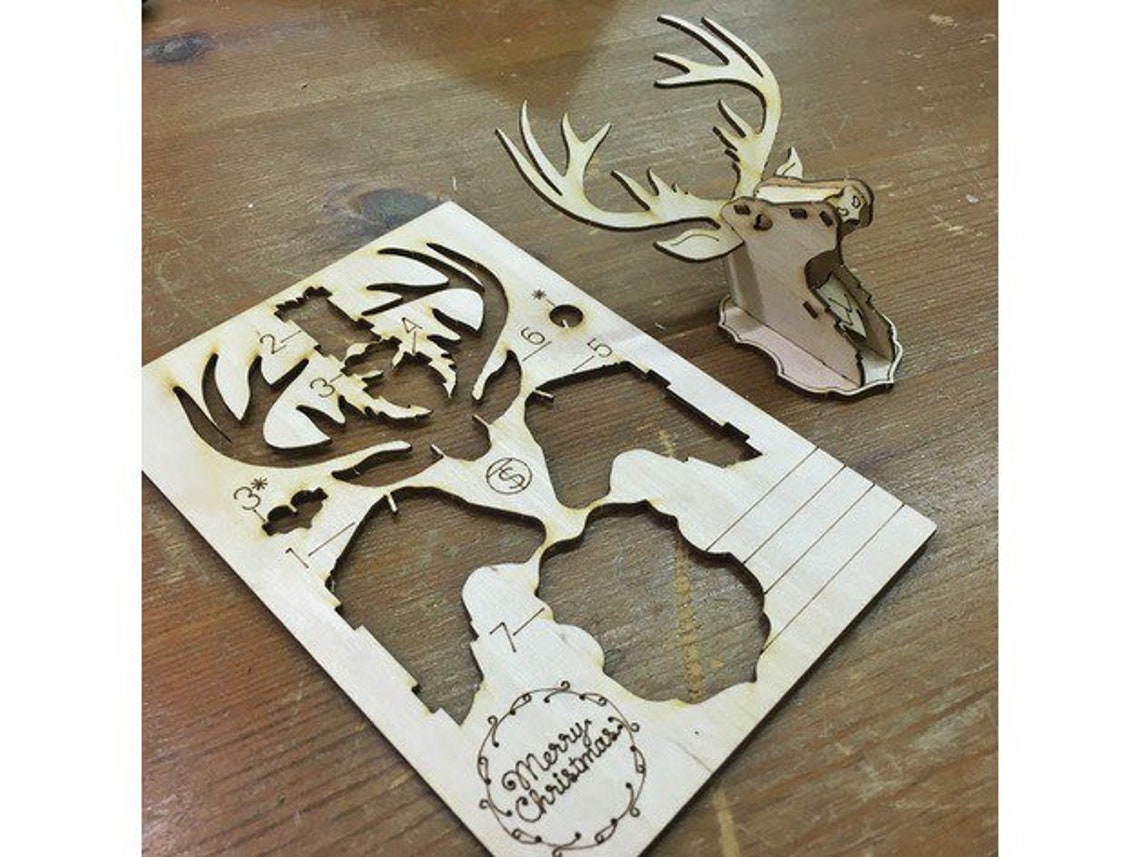 Cnc-Dateien für Holz Hirsch Puzzle Laser geschnitten Muster | Etsy