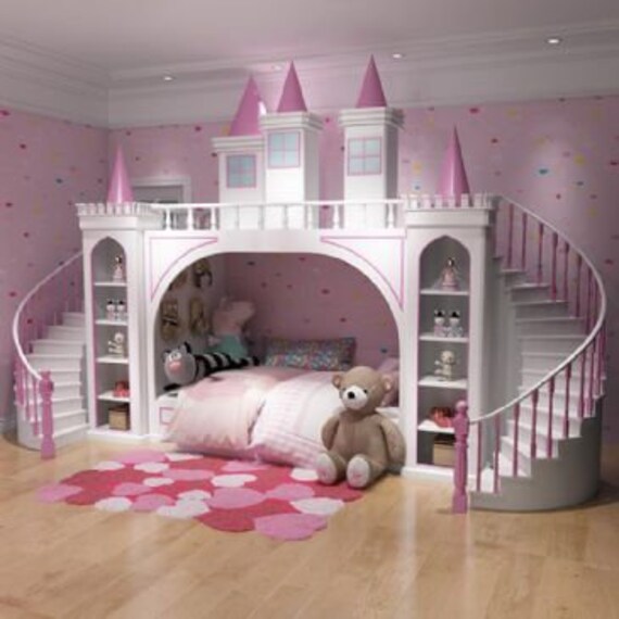 Made To Order Luxury Princess Palace Double Stairs Castle Bunk Bed