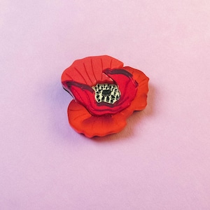 Red Poppy Lapel Pin from acrylic glass