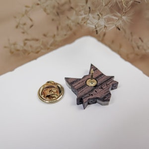 Fox Lapel Pin from recycled exotic wood and acrylic glass, cute little jacket pin image 3