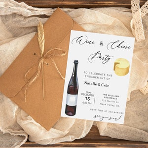 Editable Wine & Cheese Party Invitation Template, Engagement Party Invite, Girls Night Charcuterie Board Printable, Wine Tasting Celebration