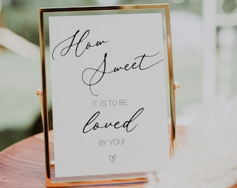 Modern Minimalist Wedding Dessert Table Sign, Love Is Sweet Printable, Editable Reception Sign, Digital Template Download