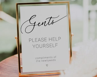 Men's Restroom Sign Printable | Modern Wedding Gents Restroom Sign Editable Template CORJL Instant Digital Download