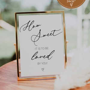 Modern Minimalist Wedding Dessert Table Sign, Love Is Sweet Printable, Editable Reception Sign, Digital Template Download