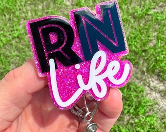 RN Life Glitter Badge Reel