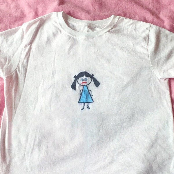 Sassy girl tee - White baby tee - David and goliath trendy Wendy Y2k NOTE: this item is hand drawn <3