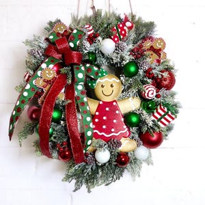 Gingerbread Girl Christmas Wreath, Gingerbread Christmas Decoration, Gingerbread Woman, Christmas Wreath, Winter Wreath