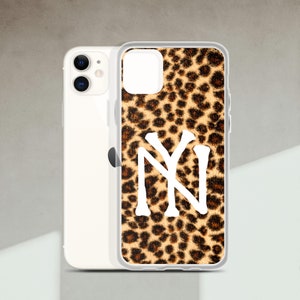 NY チータープリント トレンディ クリアケース iPhone 11/ iPhone 14/ iPhone 13/ iPhone 12/ iPhone 15/ iPhone 14 pro/ iPhone 13 pro ®用