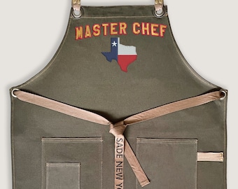 Custom Chef Apron Perfect For Men and Women | Embroidery Name, Logo, Monogram | Name on Straps, Personalized Christmas Gift