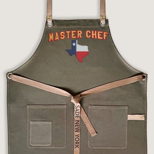 Custom Chef Apron Perfect For Men and Women | Embroidery Name, Logo, Monogram | Name on Straps, Personalized Christmas Gift